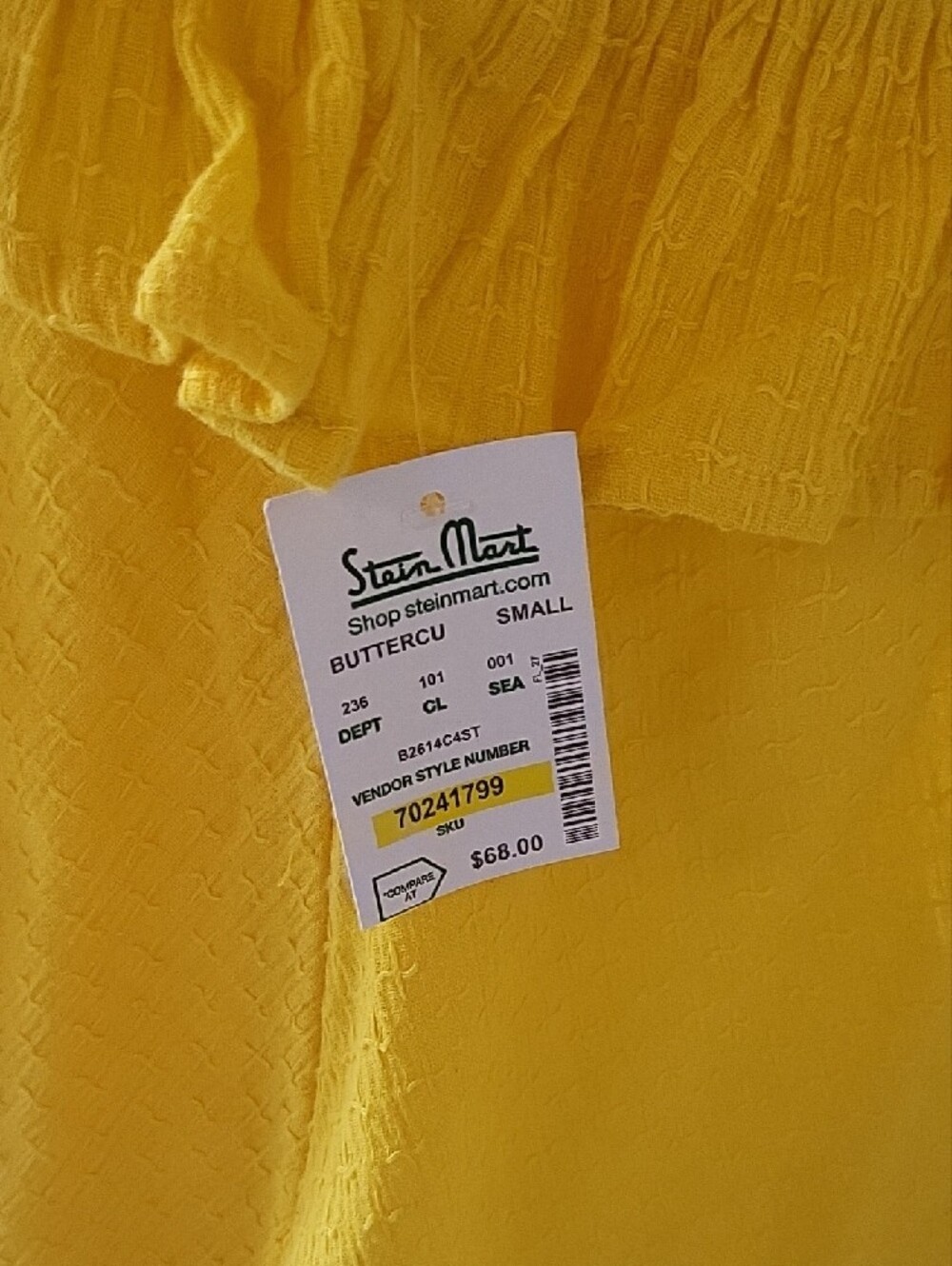 Rocks & Indigo Yellow Off Shoulder Ruffle Tank Top Size Small NWT Textured - Picture 6 of 9